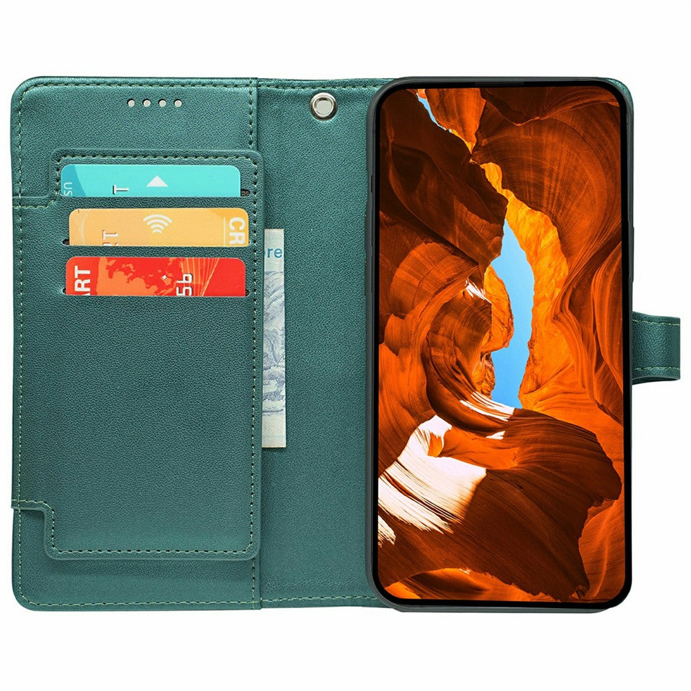 For Oppo Reno14 Pro 5G (Global) Case with 9 Card Slots PU Leather Stand Phone Cover - Green