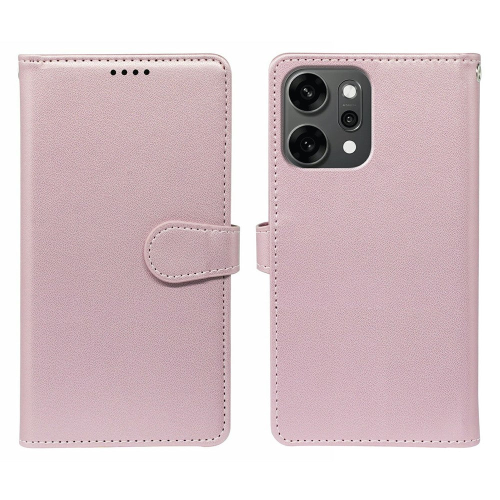 For Oppo Reno14 Pro 5G (Global) Case with 9 Card Slots PU Leather Stand Phone Cover - Rose Gold