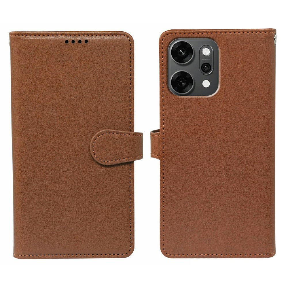For Oppo Reno14 Pro 5G (Global) Case with 9 Card Slots PU Leather Stand Phone Cover - Brown
