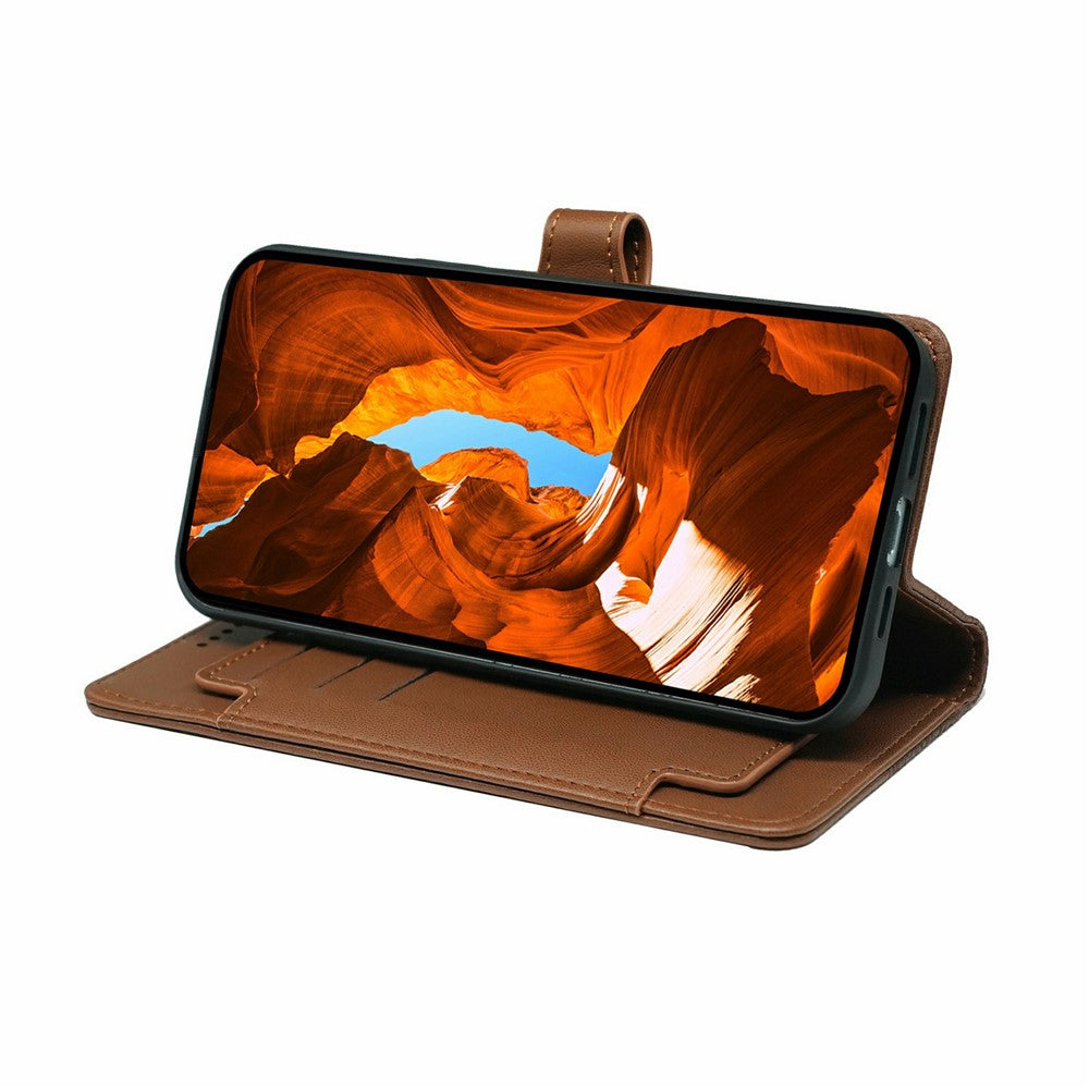 For Oppo Reno14 Pro 5G (Global) Case with 9 Card Slots PU Leather Stand Phone Cover - Brown