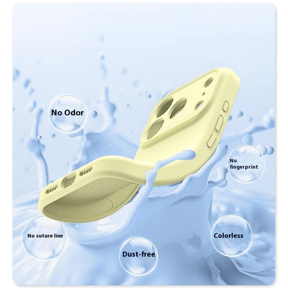 For iPhone 17 Pro Max Case Precision Fit PC + Liquid Silicone Protective Phone Cover with Microfiber Lining - Cream Yellow