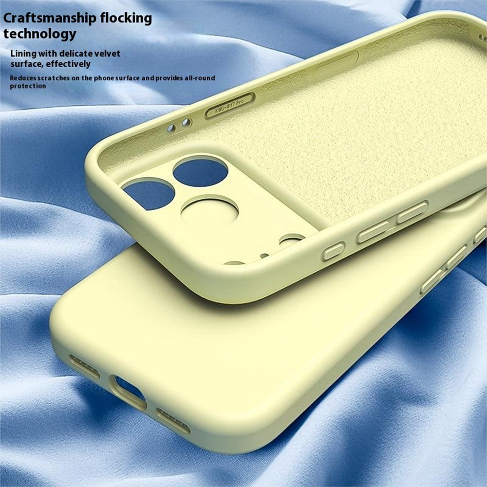 For iPhone 17 Pro Max Case Precision Fit PC + Liquid Silicone Protective Phone Cover with Microfiber Lining - Baby Blue