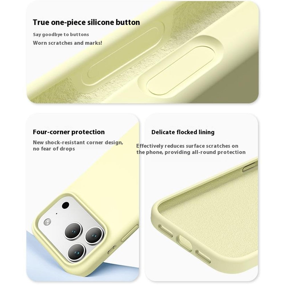 For iPhone 17 Pro Max Case PC + Liquid Silicone Anti-Scratch Lining Phone Cover - Charcoal Grey