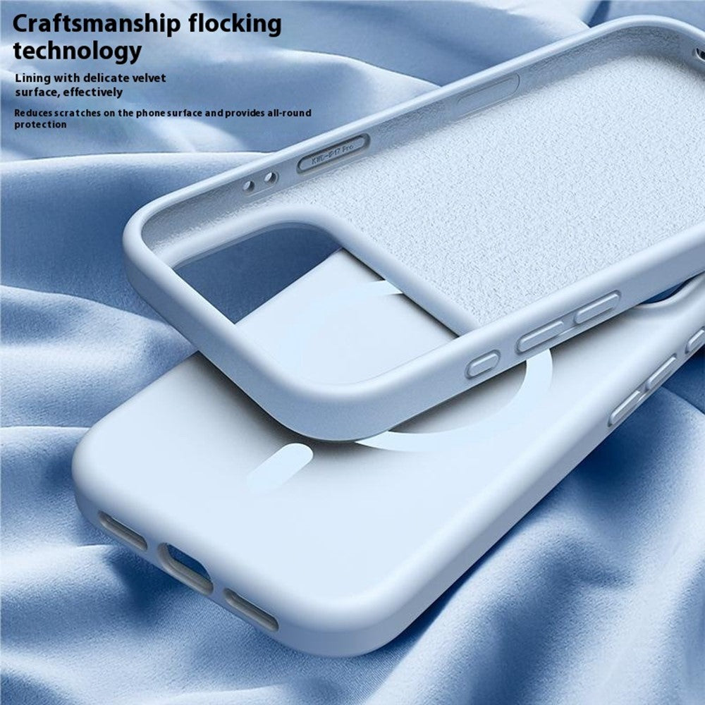 For iPhone 17 Pro Max Case Compatible with MagSafe PC + Liquid Silicone Phone Cover - Antique White