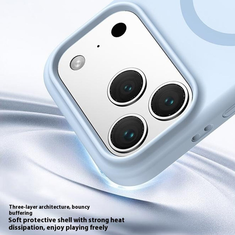 For iPhone 17 Pro Max Case Compatible with MagSafe PC + Liquid Silicone Phone Cover - Antique White