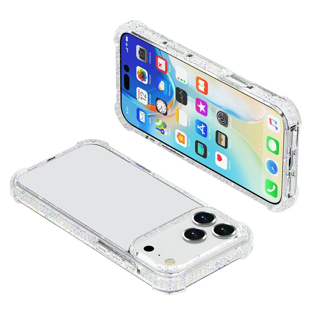 For iPhone 17 Pro Max Case Four Corners Anti Drop Clear TPU + TPE + PC Phone Cover - Transparent