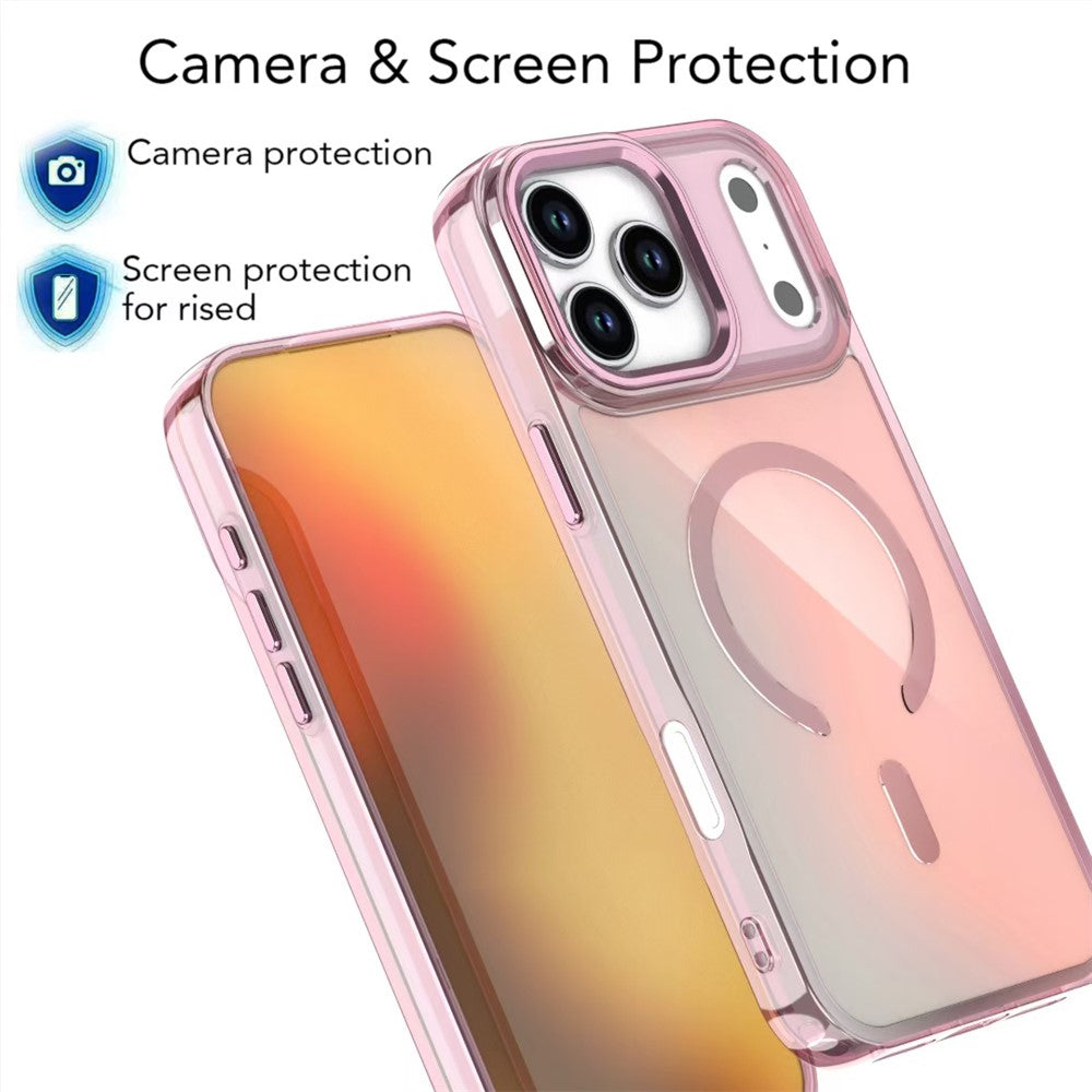For iPhone 17 Pro Max Case Compatible with MagSafe Color Changing TPU Phone Back Cover - Pink