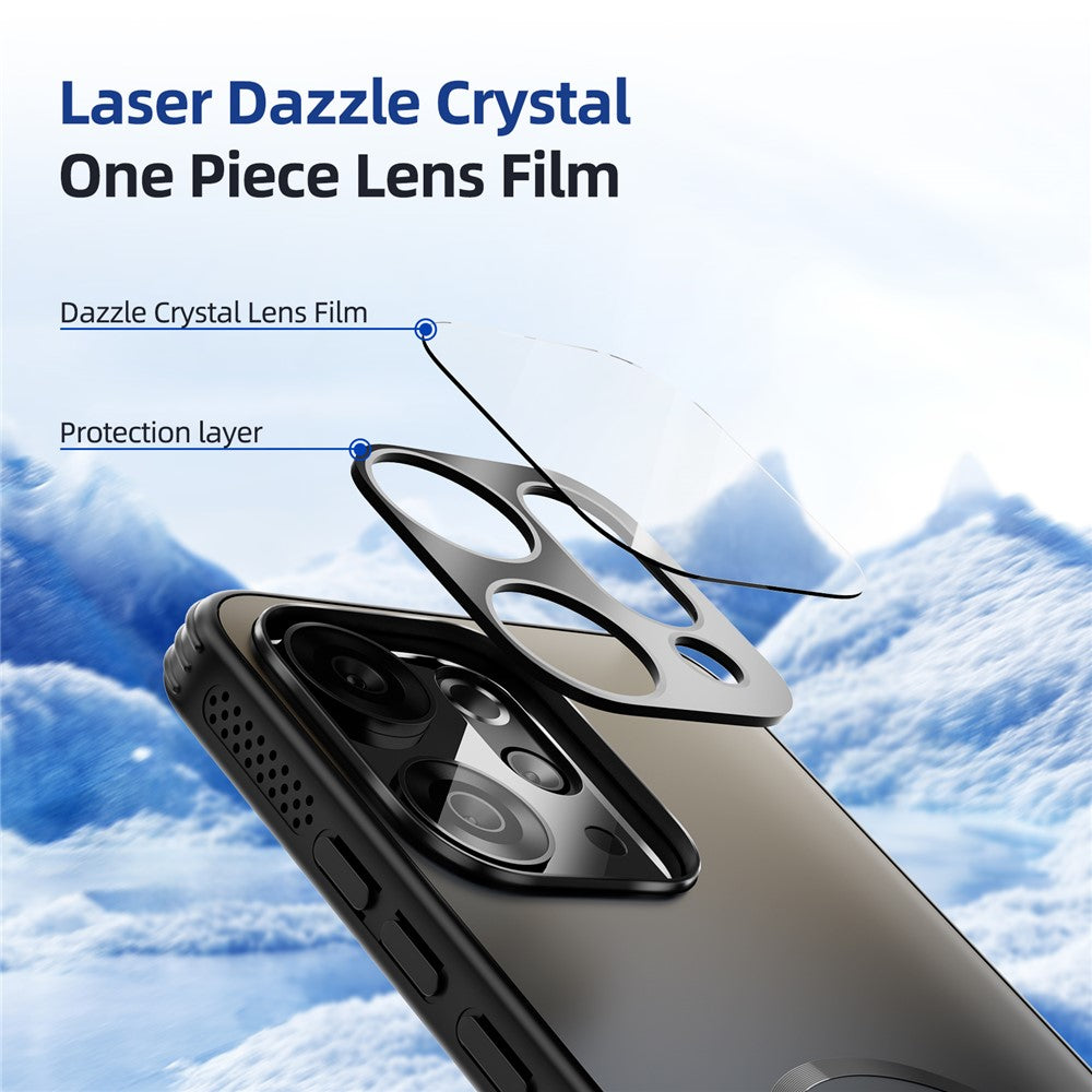 ABEEL For Oppo Reno14 Pro 5G (Global) Case Compatible with MagSafe TPU PC Cooling Matte Phone Back Cover with Lens Film - Blue