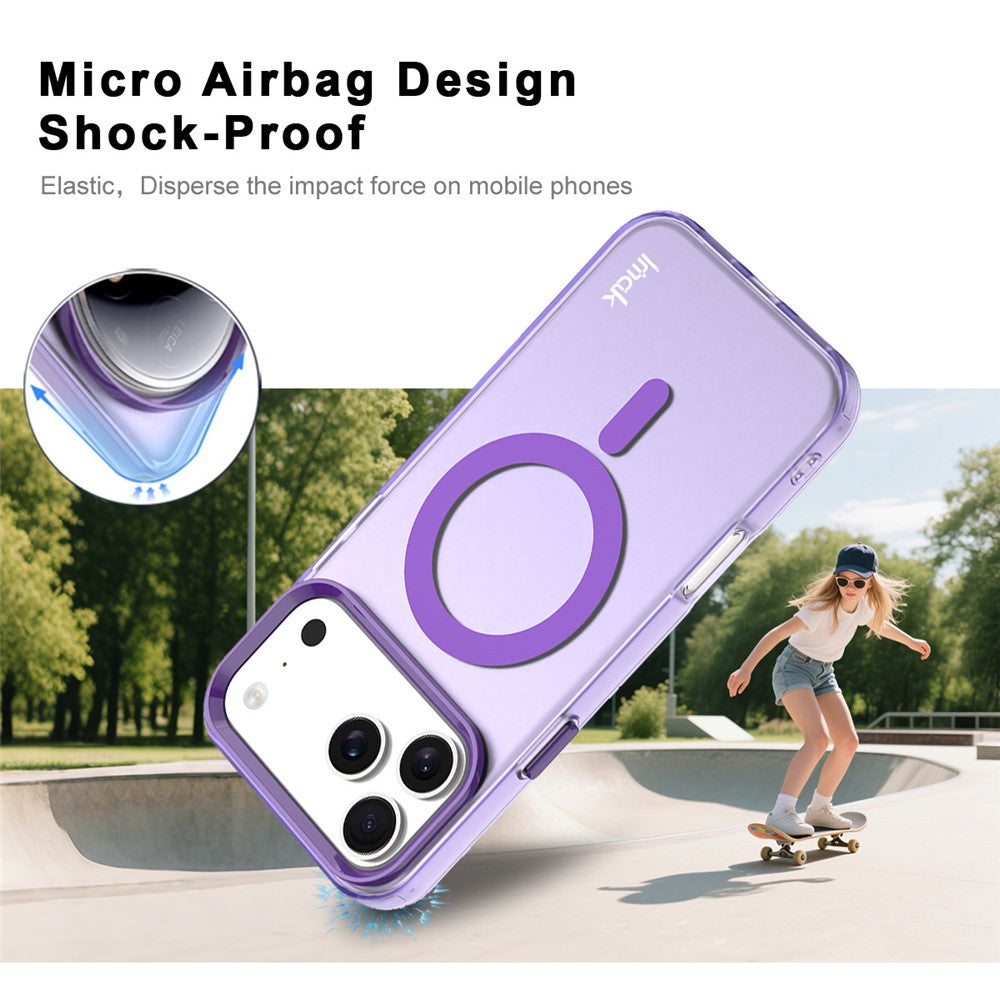 IMAK For iPhone 17 Pro Max Case Compatible with MagSafe Candy Color Anti Drop TPU + PET Back Cover - Purple