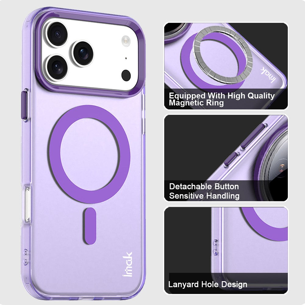 IMAK For iPhone 17 Pro Max Case Compatible with MagSafe Candy Color Anti Drop TPU + PET Back Cover - Purple