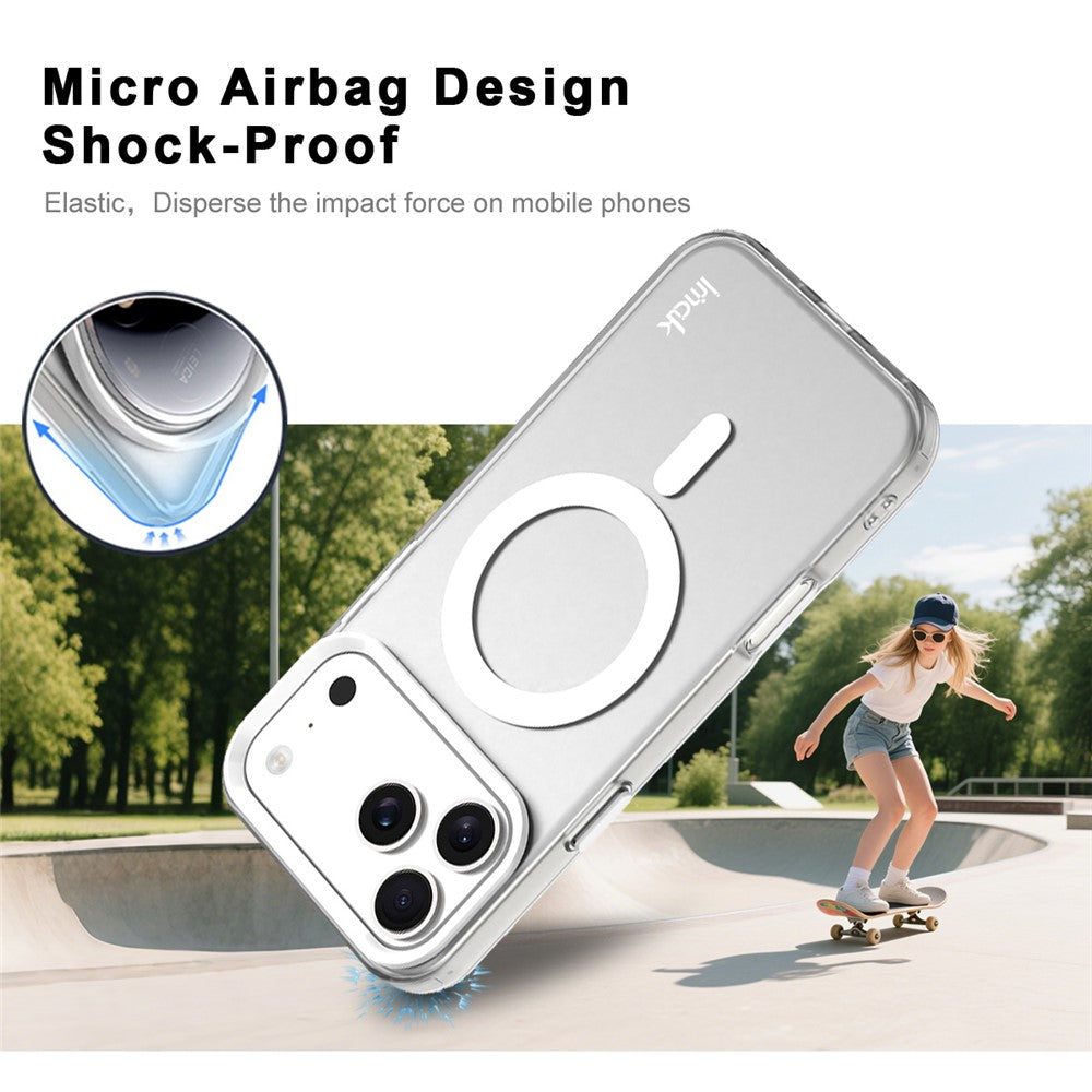 IMAK For iPhone 17 Pro Max Case Compatible with MagSafe Candy Color Anti Drop TPU + PET Back Cover - White