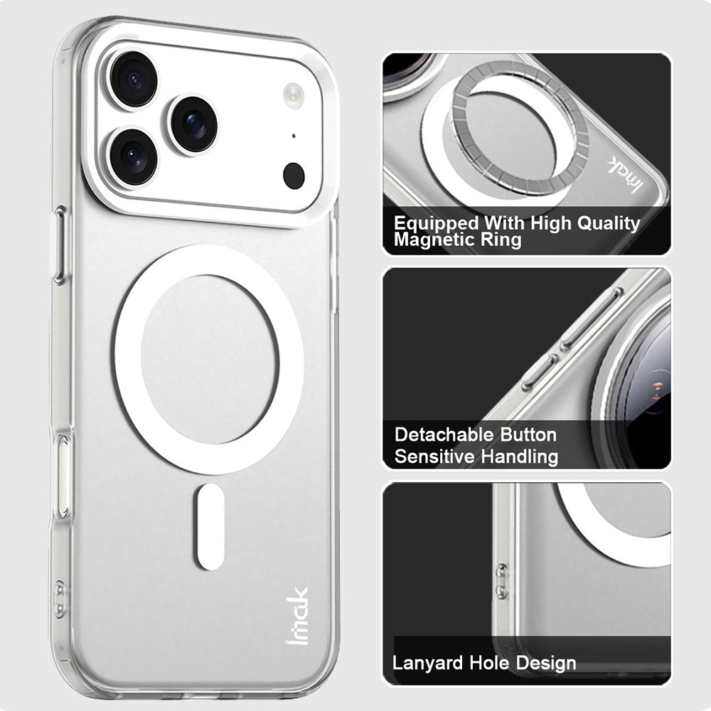 IMAK For iPhone 17 Pro Max Case Compatible with MagSafe Candy Color Anti Drop TPU + PET Back Cover - White
