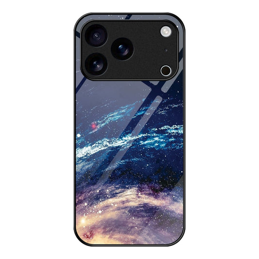 For iPhone 17 Pro Max Case Tempered Glass + PC + TPU Phone Protector Pattern Printing - The Milky Way