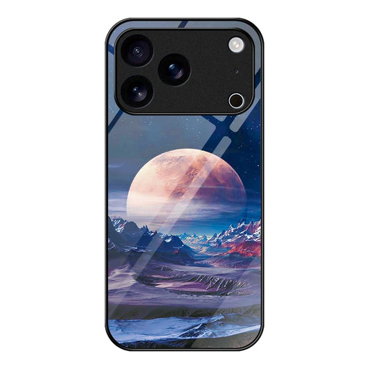 For iPhone 17 Pro Max Case Tempered Glass + PC + TPU Phone Protector Pattern Printing - White Planet