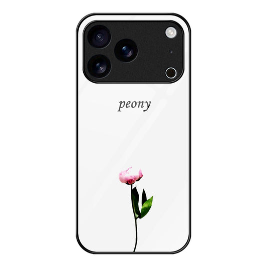 For iPhone 17 Pro Max Case Tempered Glass + PC + TPU Phone Protector Pattern Printing - Peony