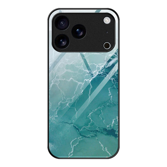For iPhone 17 Pro Max Case Marble Pattern Tempered Glass + PC + TPU Phone Cover - DL04