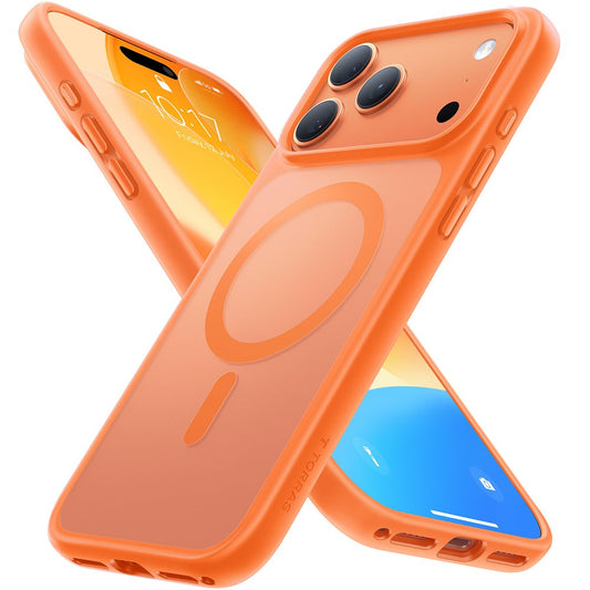 TORRAS For iPhone 17 Pro Max Case Magnetic Matte PC + TPU Phone Cover - Orange