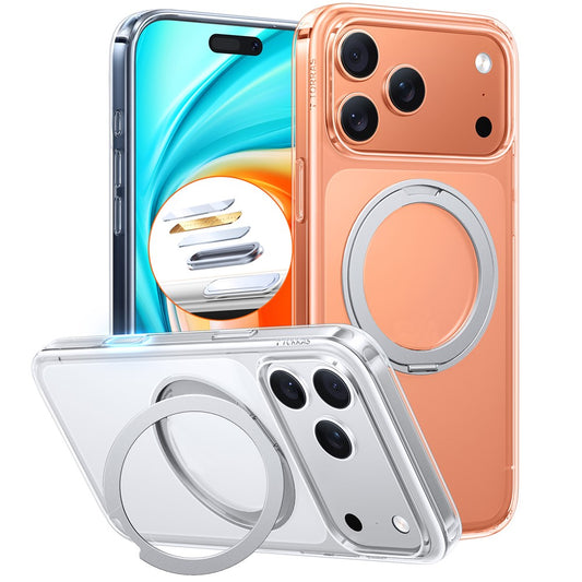 TORRAS Ostand Pro Series Park For iPhone 17 Pro Max Magnetic Case Rotating Kickstand TPU + PC Phone Cover - Transparent