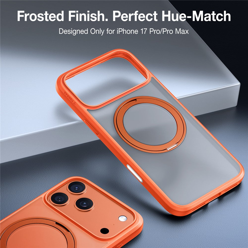 TORRAS Ostand Pro Series Park For iPhone 17 Pro Max Magnetic Case Rotating Kickstand TPU + PC Phone Cover - Orange