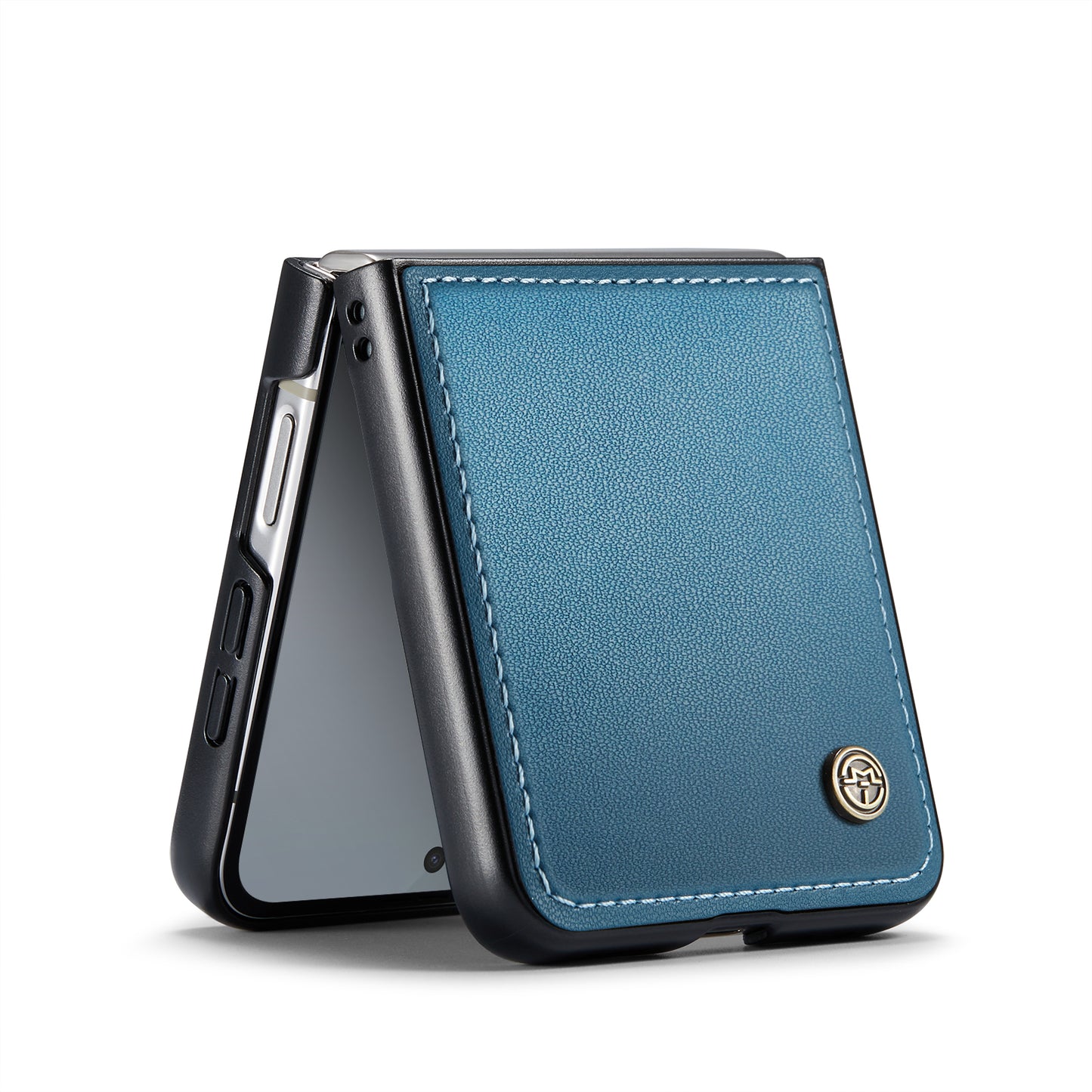 For Samsung Galaxy Z Flip7 FE 5G Case CASEME 023 Series RFID Blocking Glossy Stand Phone Cover - Blue