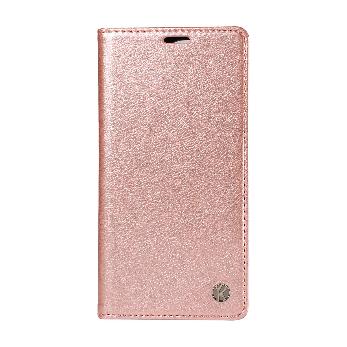 For iPhone 17 Pro Max Wallet Case YIKATU YK-006 Magnetic Closure Leather Phone Cover Litchi Texture - Rose Gold