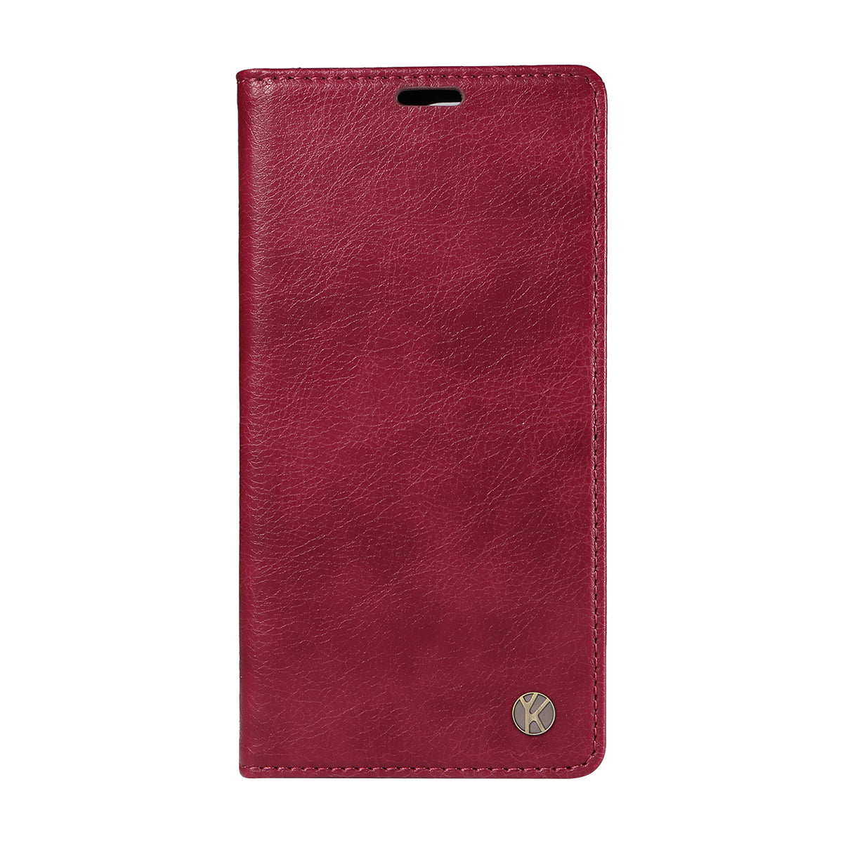 For iPhone 17 Pro Max Wallet Case YIKATU YK-006 Magnetic Closure Leather Phone Cover Litchi Texture - Wine Red