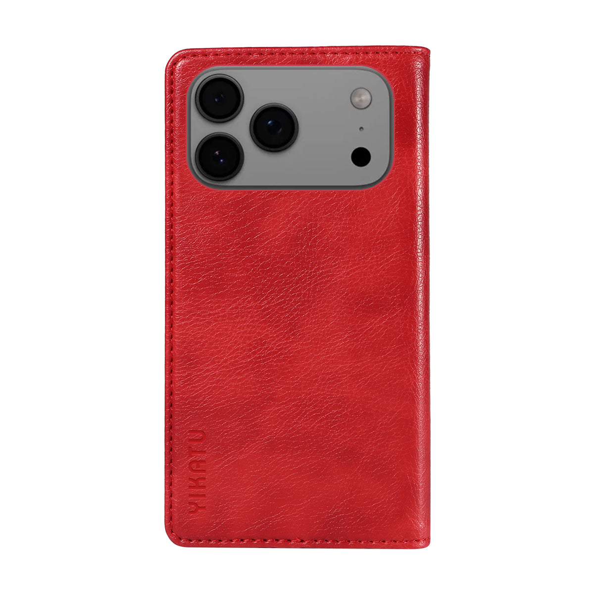 For iPhone 17 Pro Max Wallet Case YIKATU YK-006 Magnetic Closure Leather Phone Cover Litchi Texture - Red