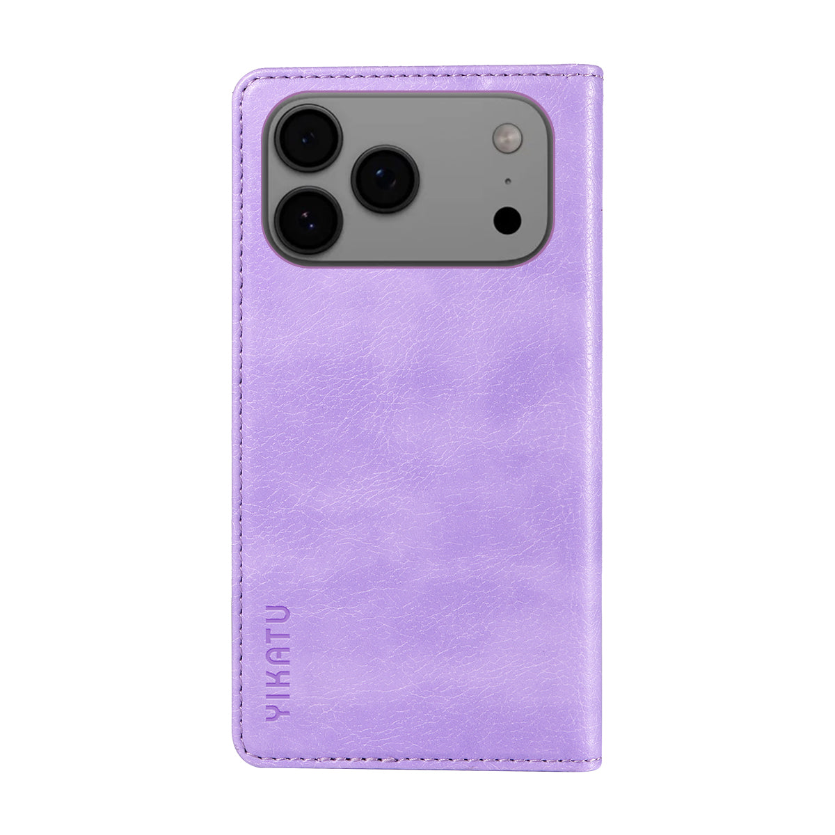 For iPhone 17 Pro Max Wallet Case YIKATU YK-006 Magnetic Closure Leather Phone Cover Litchi Texture - Purple