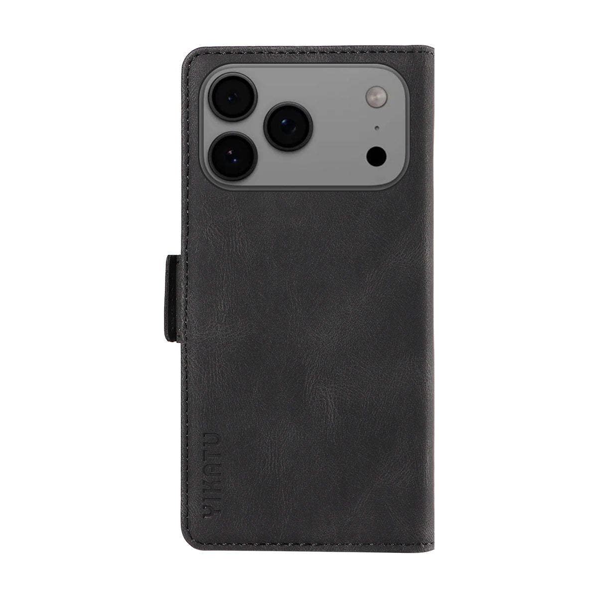 For iPhone 17 Pro Max Leather Case YIKATU YK-005 Skin-touch Feeling Wallet Phone Cover - Black