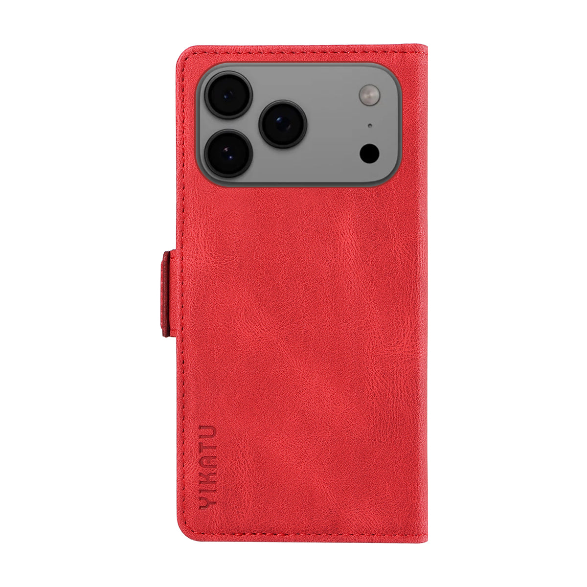 For iPhone 17 Pro Max Leather Case YIKATU YK-005 Skin-touch Feeling Wallet Phone Cover - Red