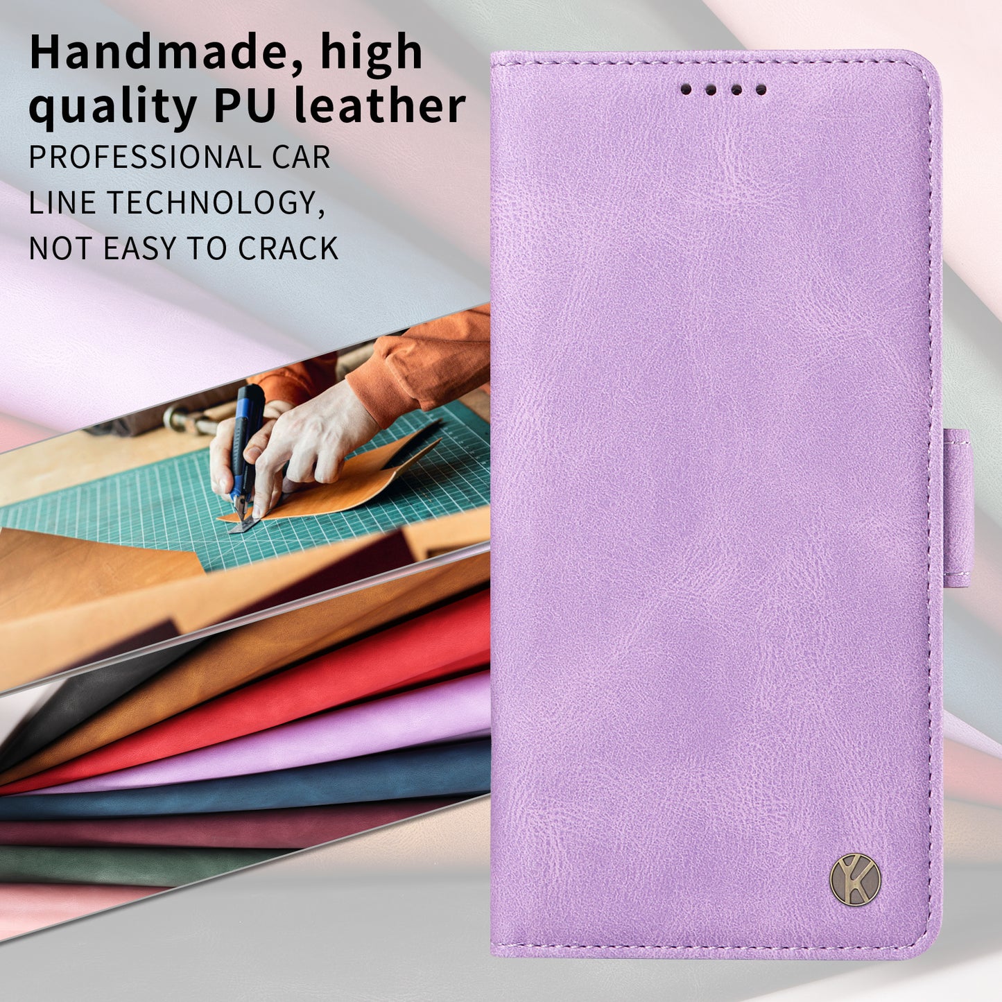For iPhone 17 Pro Max Leather Case YIKATU YK-005 Skin-touch Feeling Wallet Phone Cover - Purple