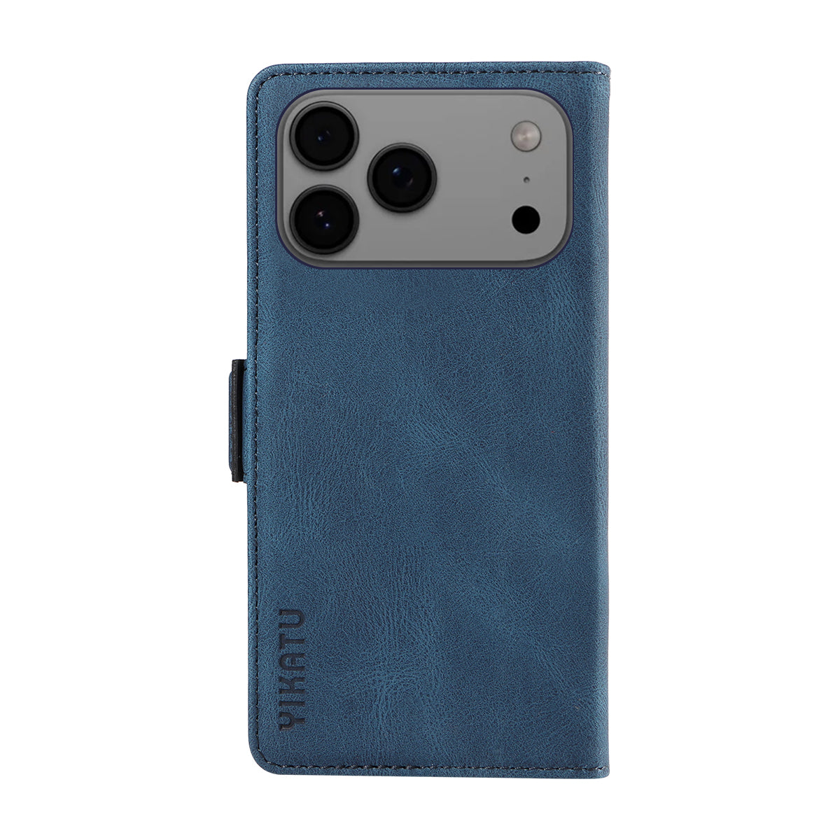 For iPhone 17 Pro Max Leather Case YIKATU YK-005 Skin-touch Feeling Wallet Phone Cover - Blue