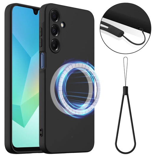 For Samsung Galaxy A17 5G Case Compatible with MagSafe Anti-Drop Liquid Silicone Phone Cover - Black