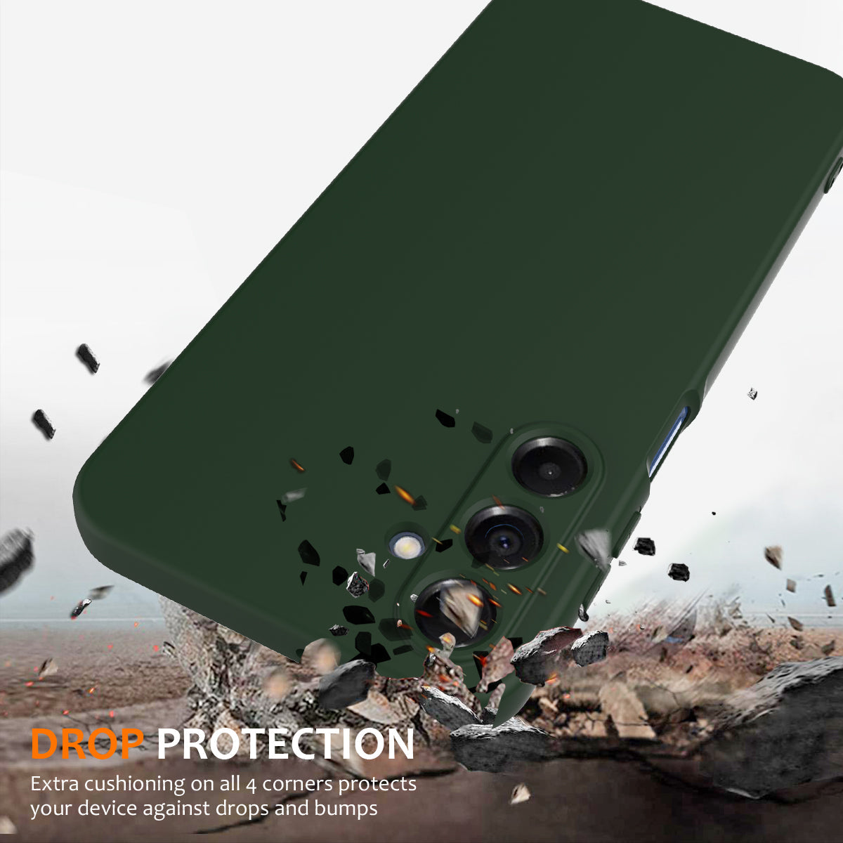 For Samsung Galaxy A17 5G Case Compatible with MagSafe Anti-Drop Liquid Silicone Phone Cover - Dark Green