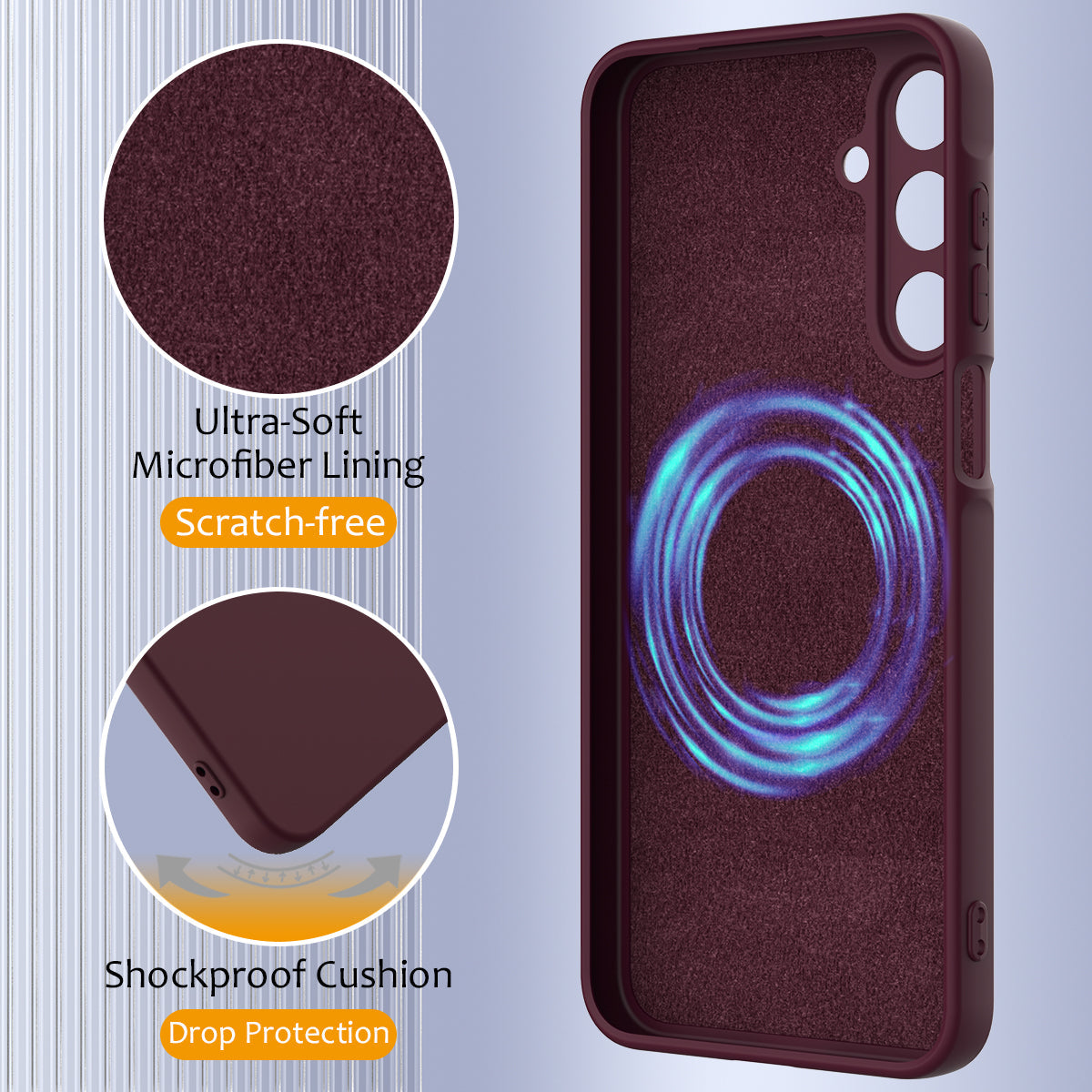 For Samsung Galaxy A17 5G Case Compatible with MagSafe Anti-Drop Liquid Silicone Phone Cover - Wine Red