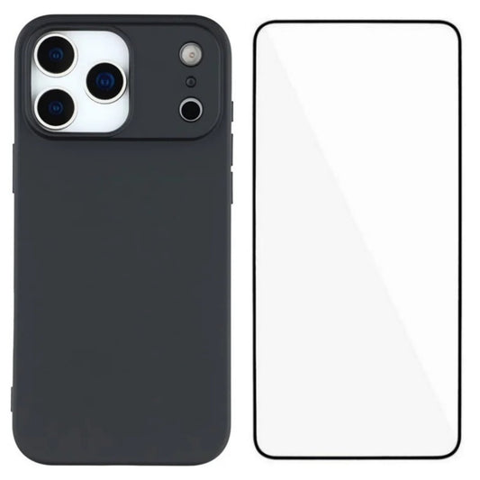 For iPhone 17 Pro Max Phone Case WANLONFENG RB2 Series TPU Back Cover with Tempered Glass - Black