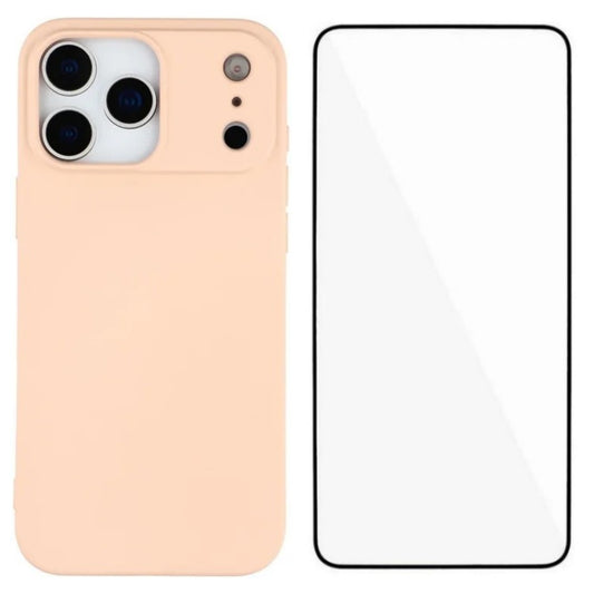 For iPhone 17 Pro Max Phone Case WANLONFENG RB2 Series TPU Back Cover with Tempered Glass - Pink