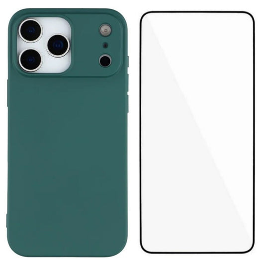 For iPhone 17 Pro Max Phone Case WANLONFENG RB2 Series TPU Back Cover with Tempered Glass - Army Green