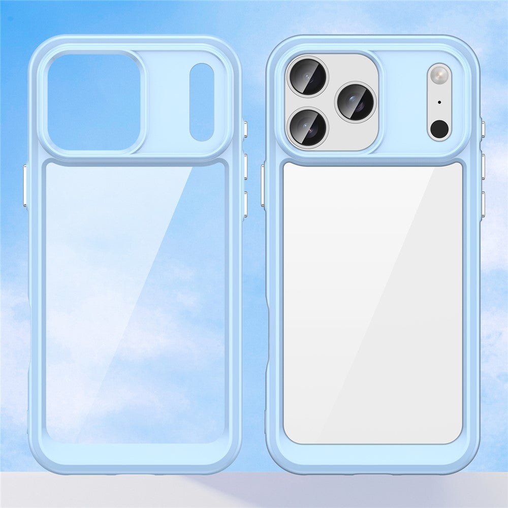 For iPhone 17 Pro Max Case TPU + Acrylic Protective Clear Phone Cover - Blue