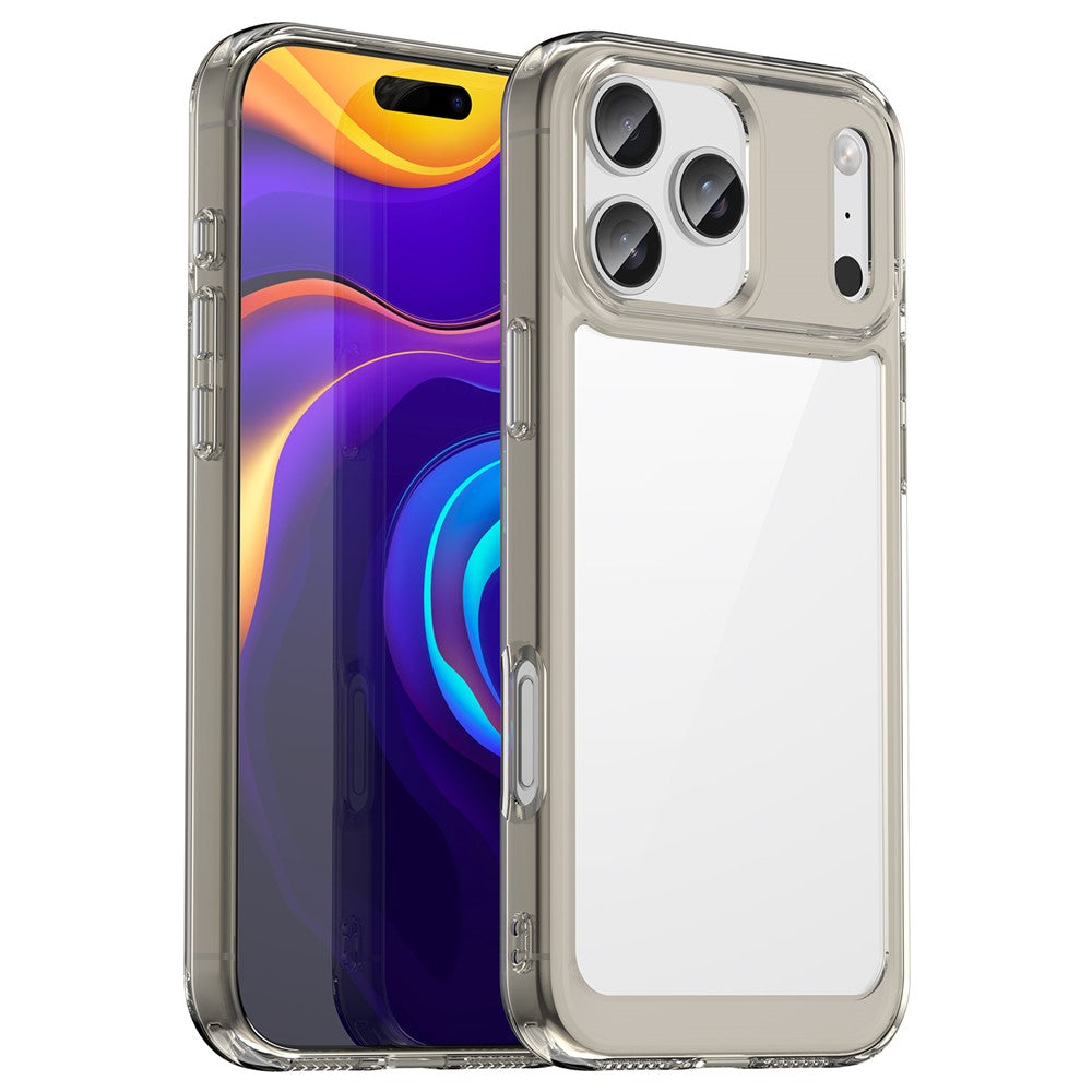 For iPhone 17 Pro Max Case TPU + Acrylic Protective Clear Phone Cover - Transparent Grey