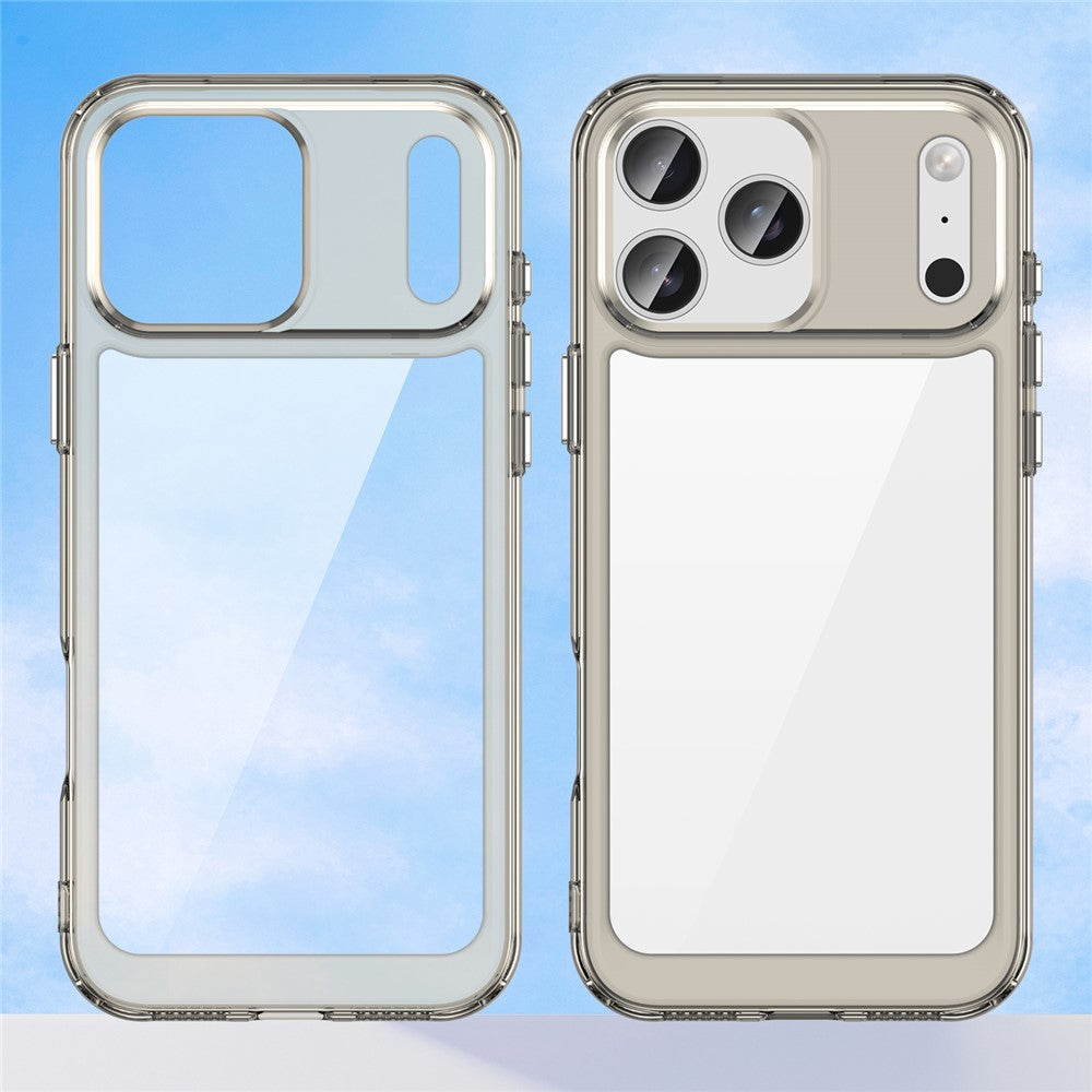For iPhone 17 Pro Max Case TPU + Acrylic Protective Clear Phone Cover - Transparent Grey