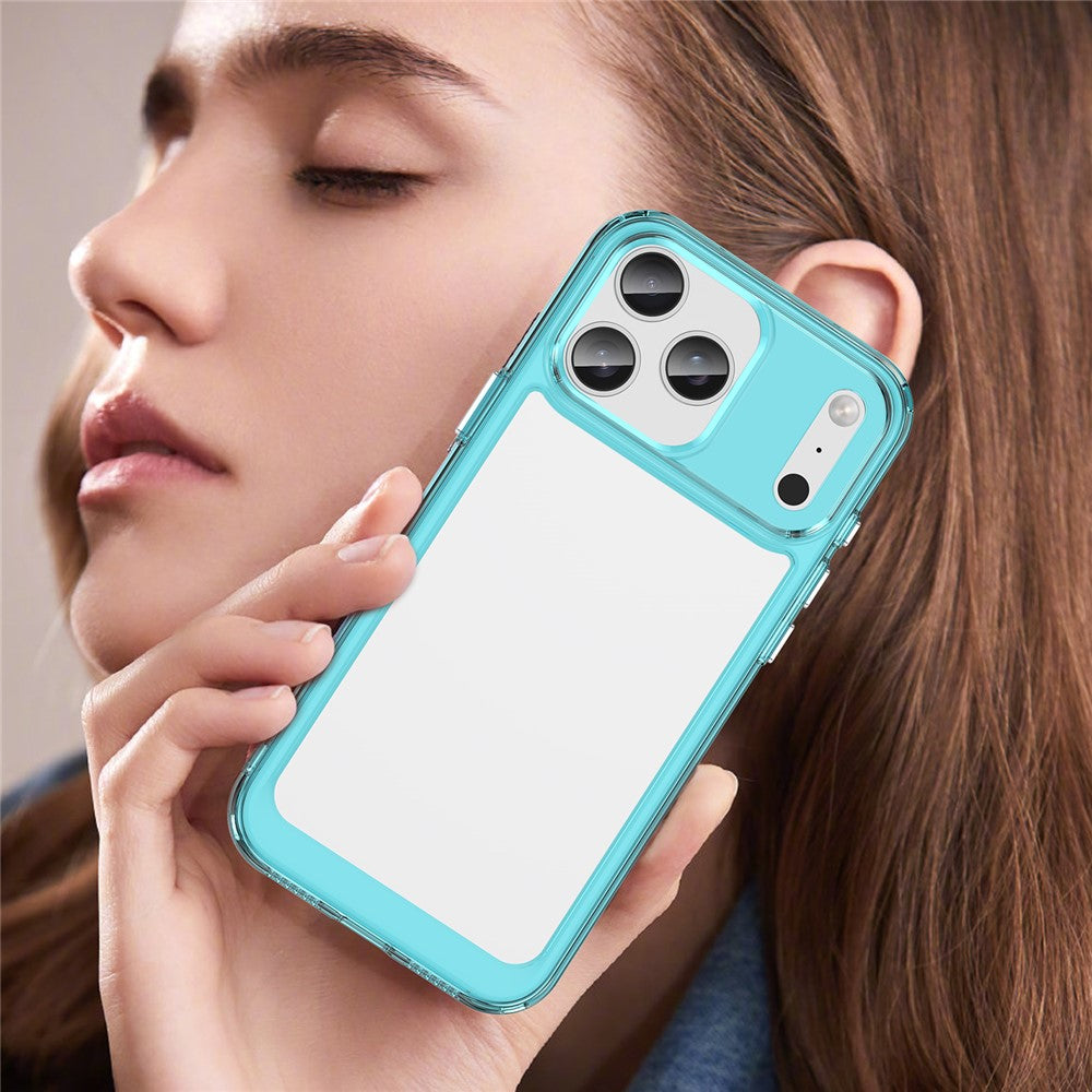 For iPhone 17 Pro Max Case TPU + Acrylic Protective Clear Phone Cover - Transparent Blue