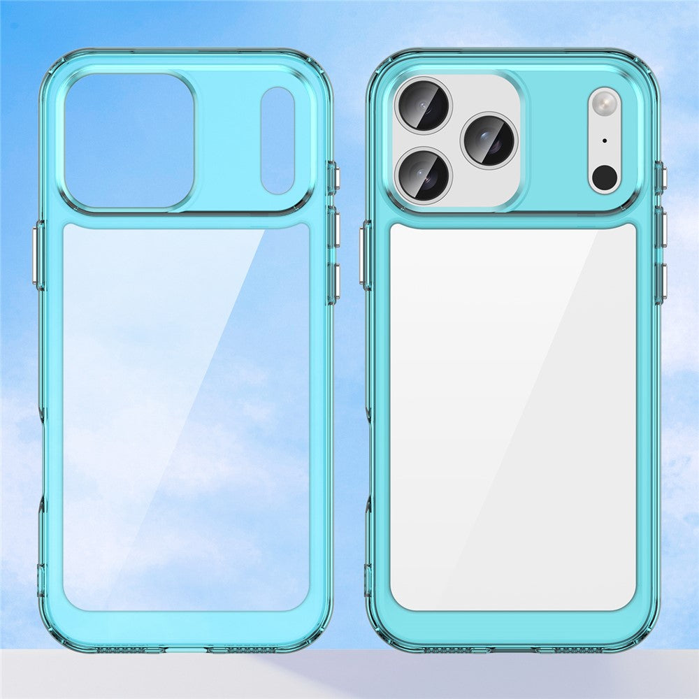 For iPhone 17 Pro Max Case TPU + Acrylic Protective Clear Phone Cover - Transparent Blue