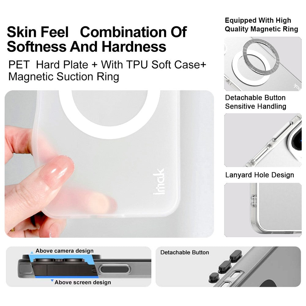 IMAK For Oppo Reno14 Pro 5G (Global) Case Compatible with MagSafe PC + TPU Protective Phone Back Cover - White