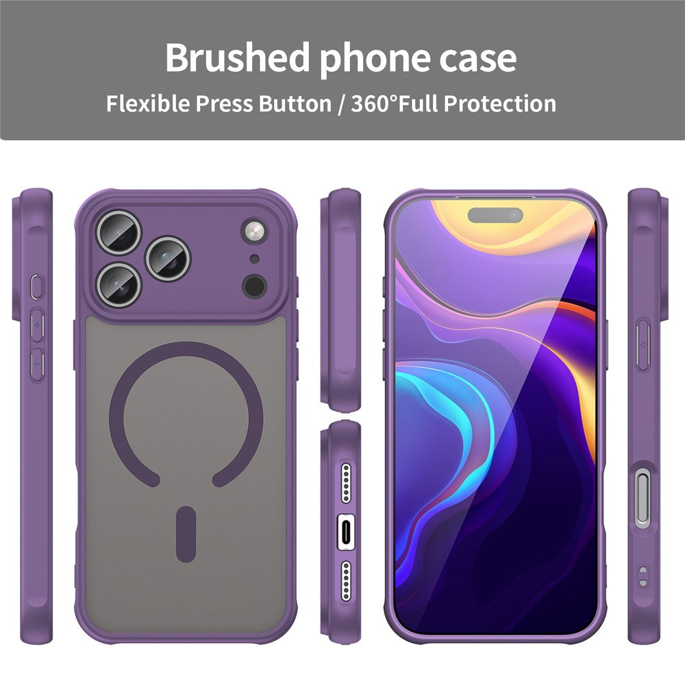 For iPhone 17 Pro Max Case Compatible with MagSafe Anti Drop PC + TPU Phone Cover - Purple