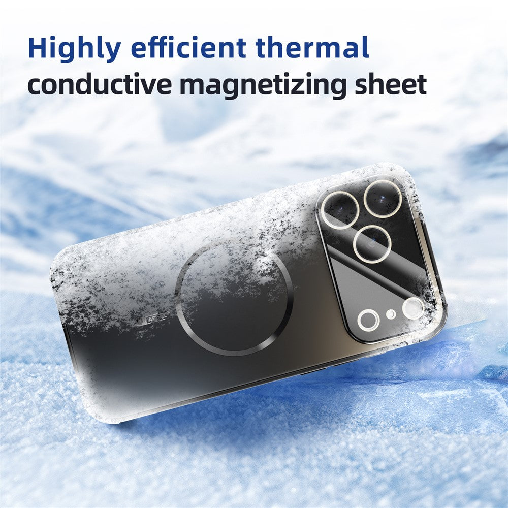 ABEEL For iPhone 17 Pro Max Magnetic Case TPU PC Cooling Matte Phone Back Cover with Lens Film - White