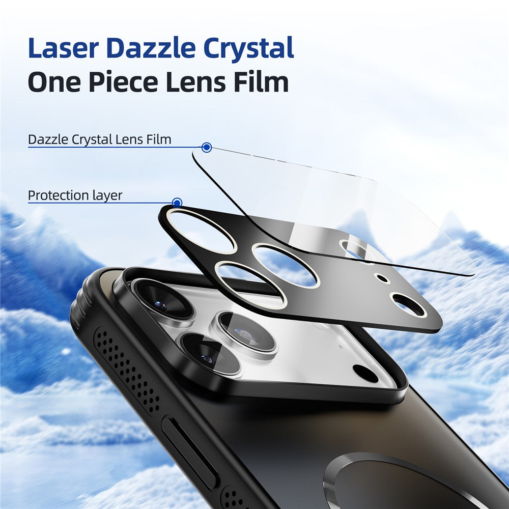 ABEEL For iPhone 17 Pro Max Magnetic Case TPU PC Cooling Matte Phone Back Cover with Lens Film - White