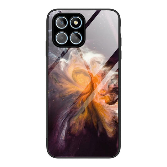For Honor X8 5G Marble Pattern Printing Phone Case Soft TPU Bumper Shockproof Tempered Glass Back Cover - DL01