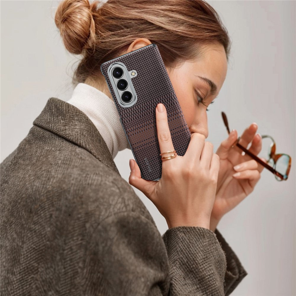 SULADA For Samsung Galaxy Z Fold7 5G Magnetic Case Shockproof Hard PC Phone Back Cover - Sunset Orange