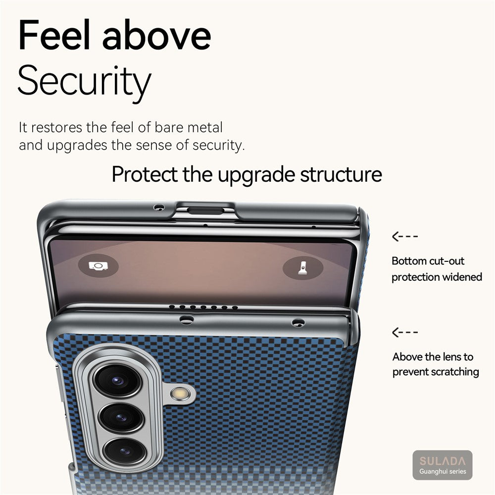 SULADA For Samsung Galaxy Z Fold7 5G Magnetic Case Shockproof Hard PC Phone Back Cover - Sunset Orange